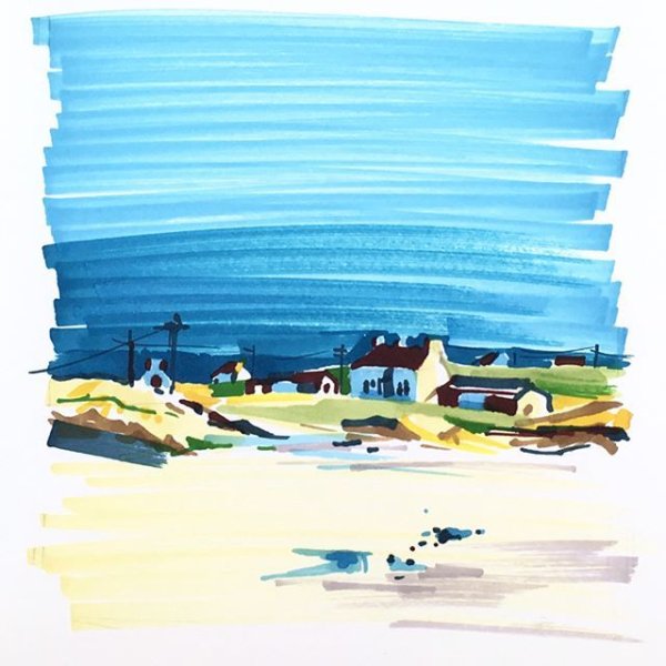 Пейзаж маркерами