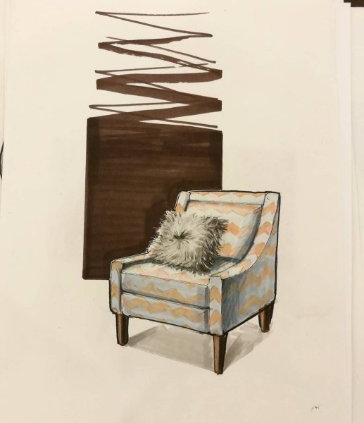 Скетч кресла в интерьере