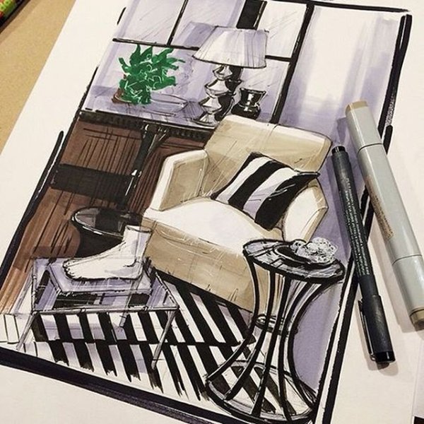 Интерьер скетч детали