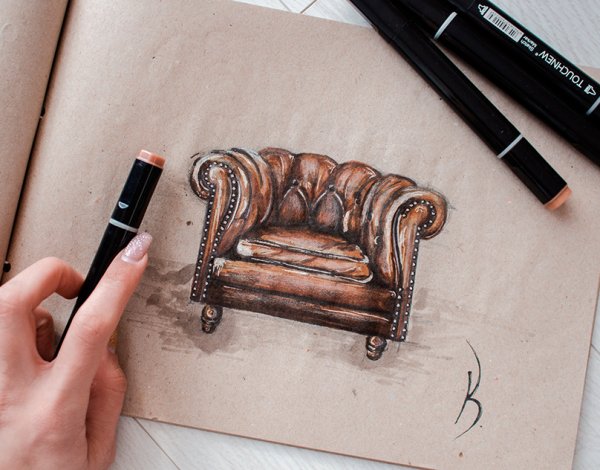 Табуретка маркерами