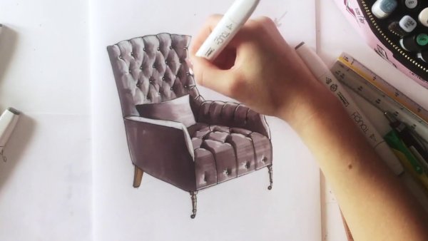 Кресло маркерами