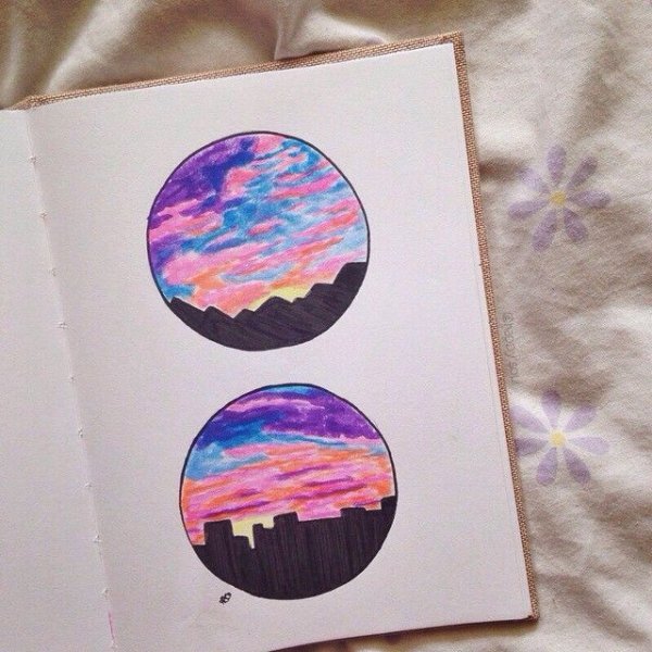 Рисунки в круге для скетчбука легкие
