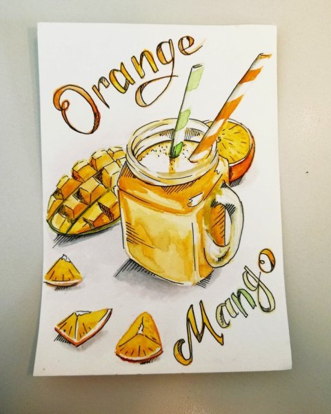 Манго скетч маркерами