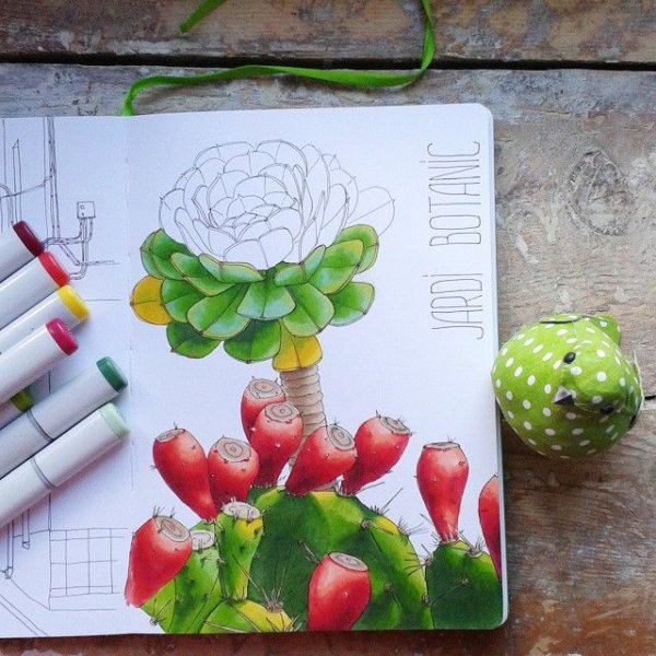 Рисунок огород маркерами