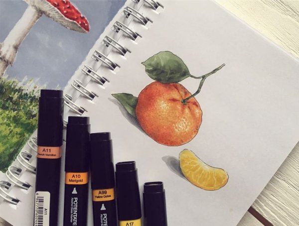 Небо маркерами для скетчинга