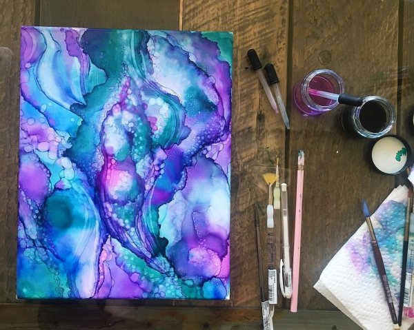 Мини пейзажи гуашью