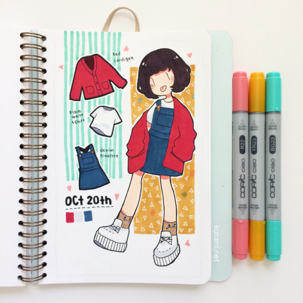 Одежда для рисования в скетчбуке