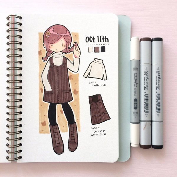 Одежда скетч маркерами