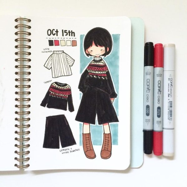 Рисунки kaiami маркером эскиз