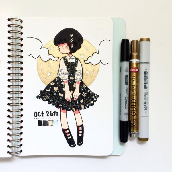 Стикервм для скетчбука маркерами