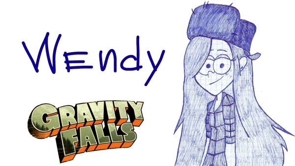 Гравити Фолз черной ручкой