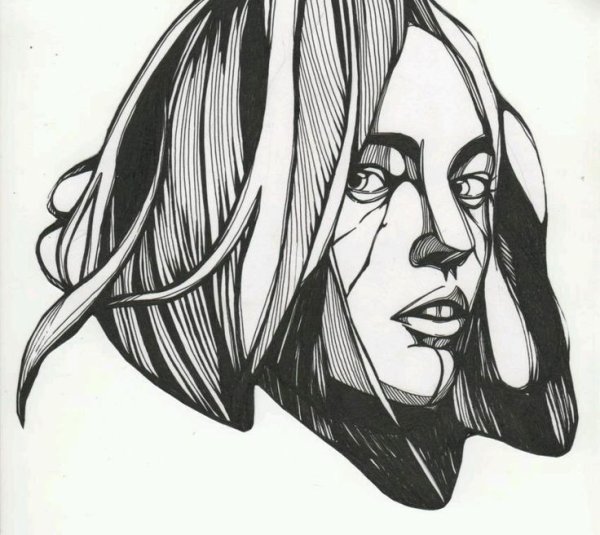 Стилизованный портрет в графике