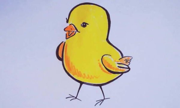 Цыплёнок для детей срисовка