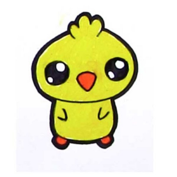 Поэтапное рисование цыпленка