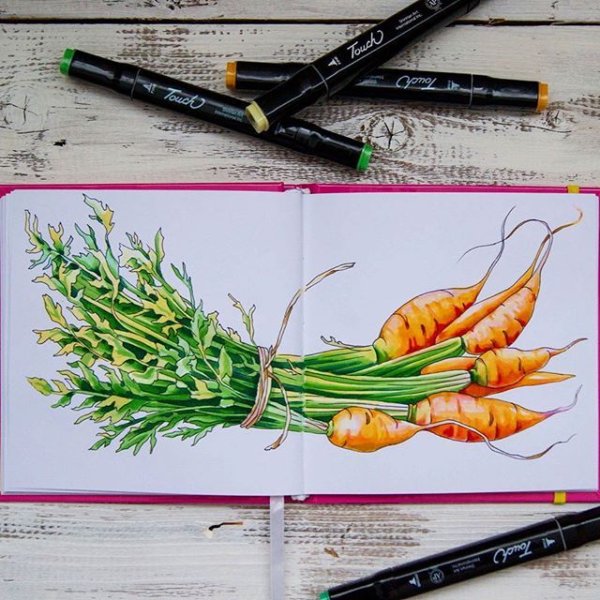 Рисование скетчей маркерами