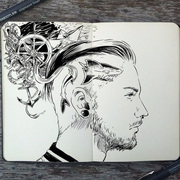 Портрет линером