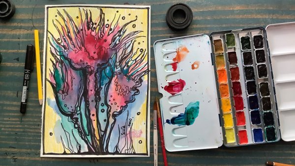 Акварель импровизация