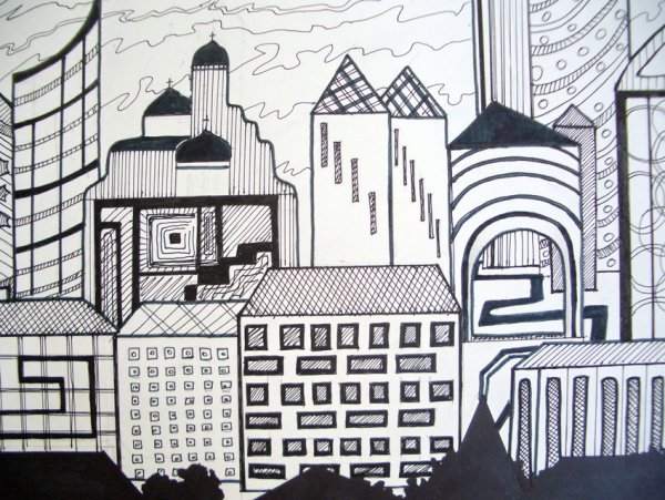 Графическая композиция городского