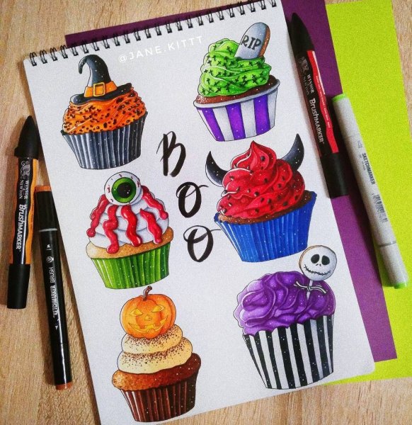 Рисунки маркерами еда легко