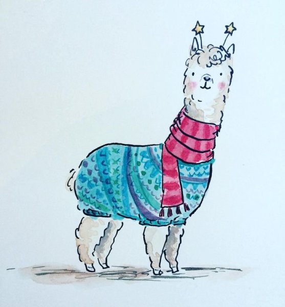 Рисунки маркерами альпака