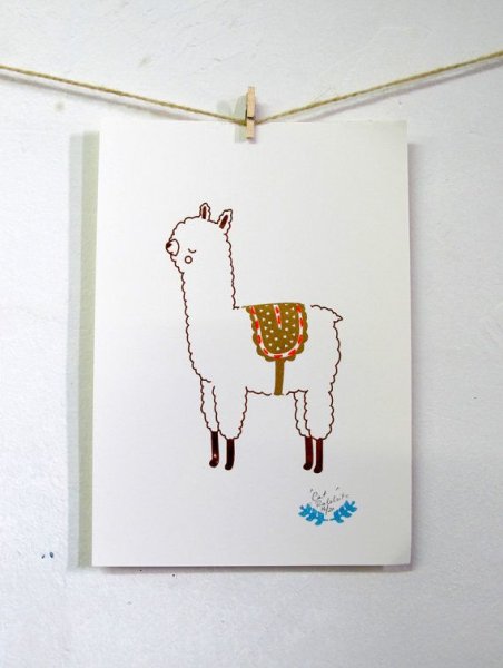Открытка с альпакой
