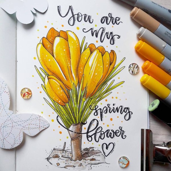 Открытки маркерами