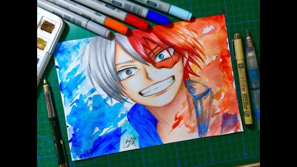 Мидория карандашами цветными