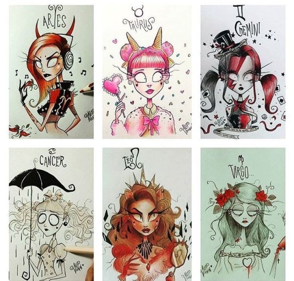Рисунки для срисовки знаки зодиака