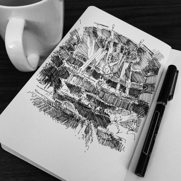 Скетчинг черно белый