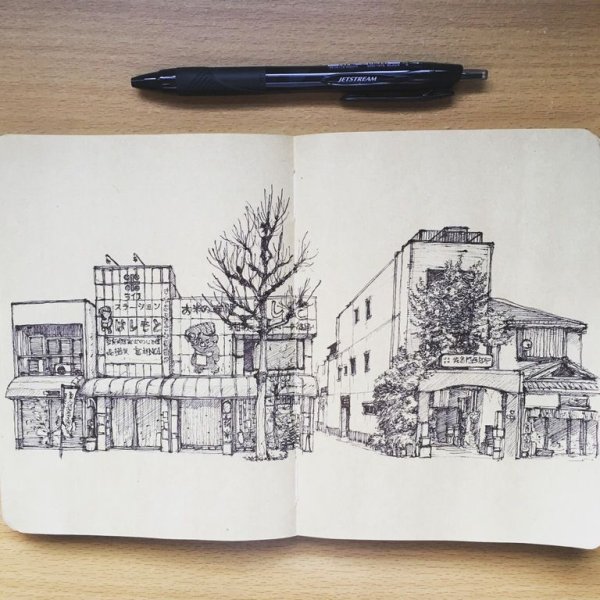 Красивые скетчи ручкой