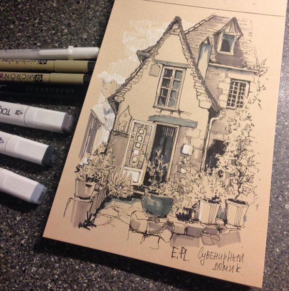 Скетчи на крафт бумаге