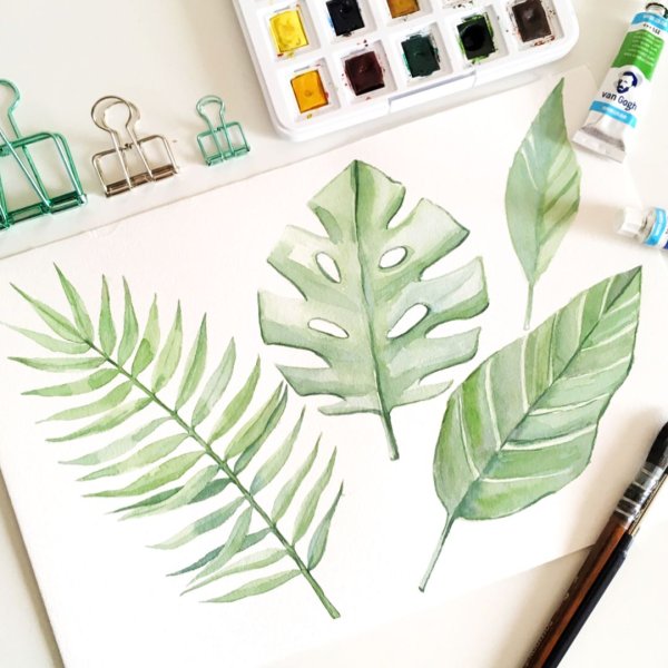 Осенние листья скетчинг