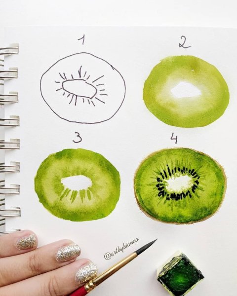 Скетчинг маркерами киви