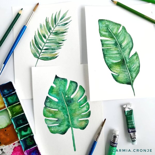 Кленовый лист маркерами