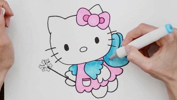 Рисунки маркерами Хеллоу Китти