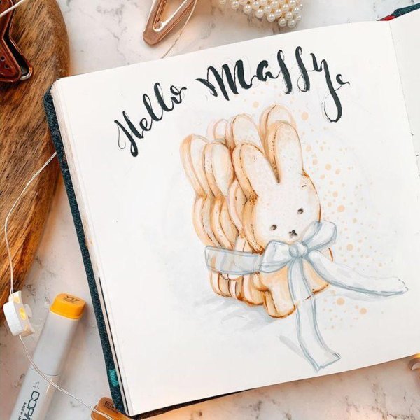 Открытка маркерами с днем рождения