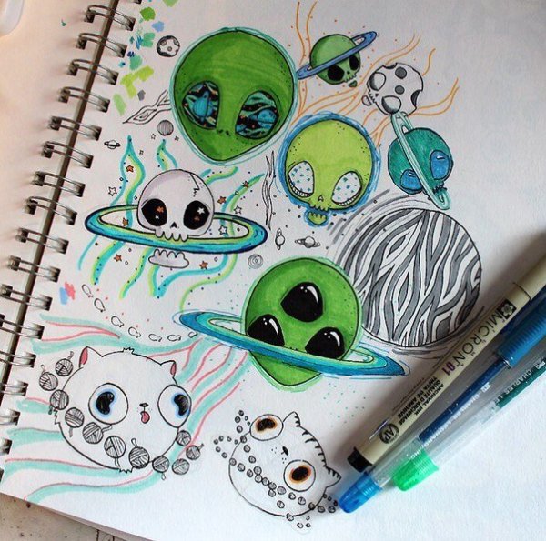 Рисунки планет маркерами