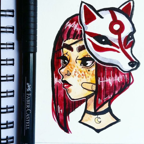 Рисунки маркерами демоны