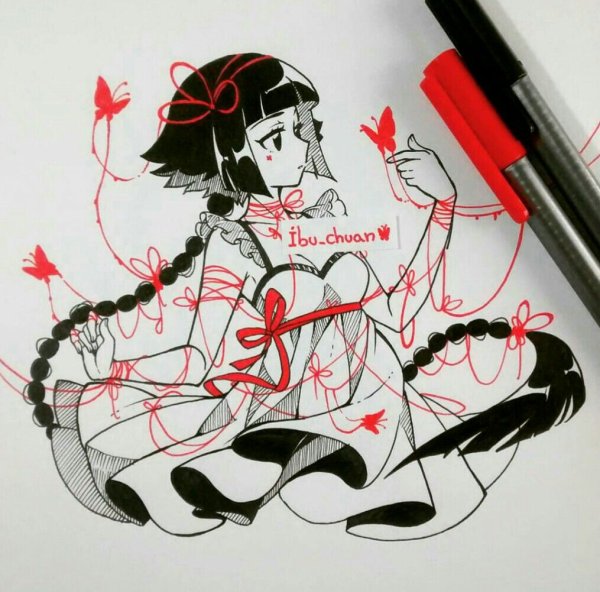 Красно черная тату аниме