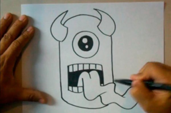 Простые рисунки маркером на бумаге