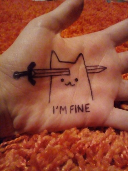 Татуировки маркером на руке