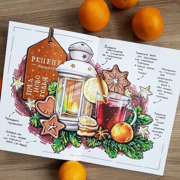 Новогодние скетчи маркерами для начинающих легкие