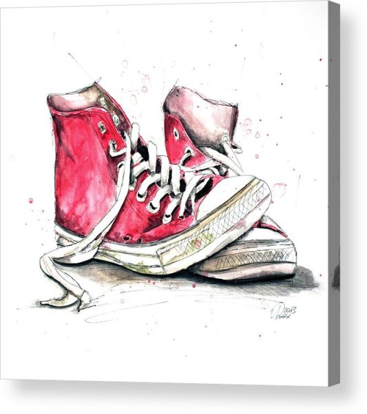 Кроссовки акварелью