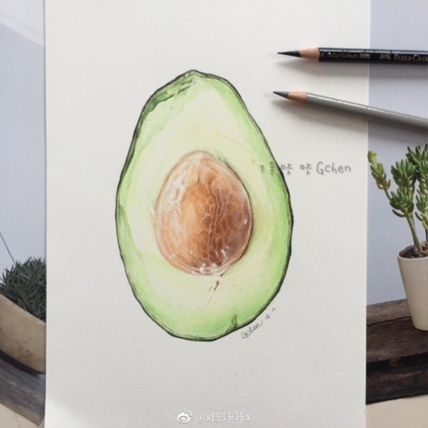 Авокадо скетч маркерами