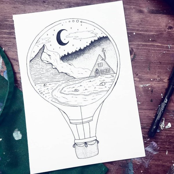 Скетчбук воздушный шар