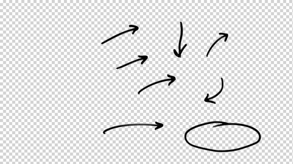 Стрелки маркером на прозрачном фоне