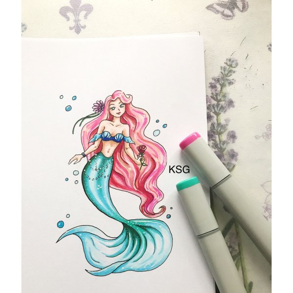 Русалка маркера и легко