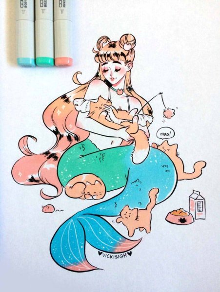 Позы для рисования русалок