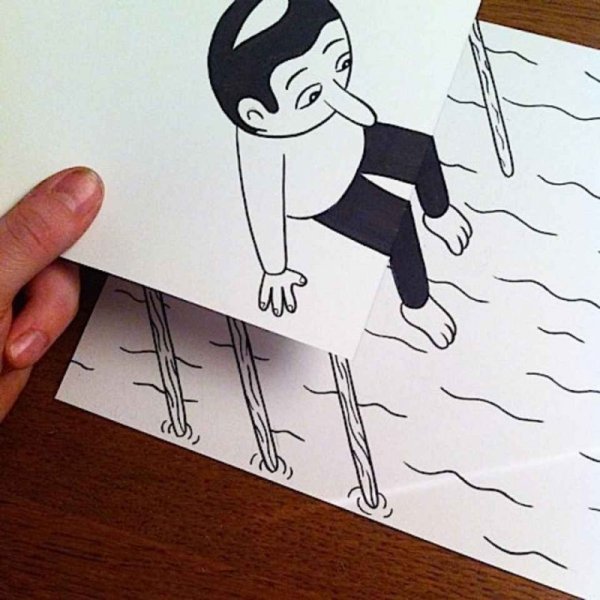 Интересные рисунки на бумаге