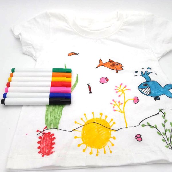 Рисование на футболках фломастерами